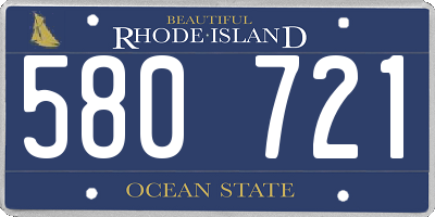 RI license plate 580721