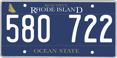RI license plate 580722