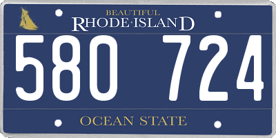 RI license plate 580724