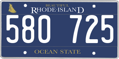 RI license plate 580725