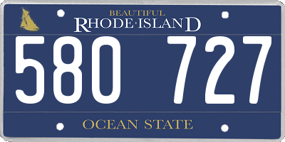RI license plate 580727