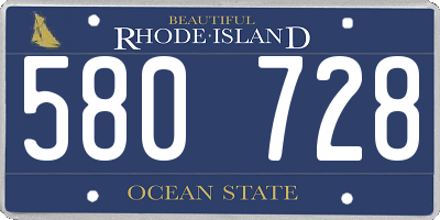 RI license plate 580728