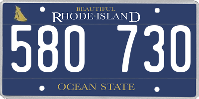 RI license plate 580730