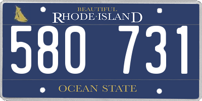RI license plate 580731