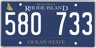 RI license plate 580733