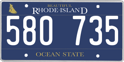 RI license plate 580735