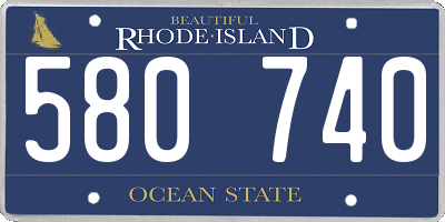 RI license plate 580740