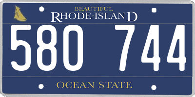 RI license plate 580744