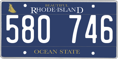 RI license plate 580746