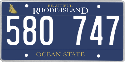 RI license plate 580747