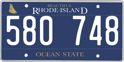 RI license plate 580748
