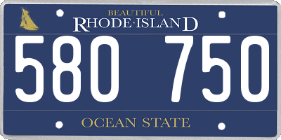 RI license plate 580750