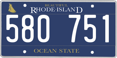 RI license plate 580751