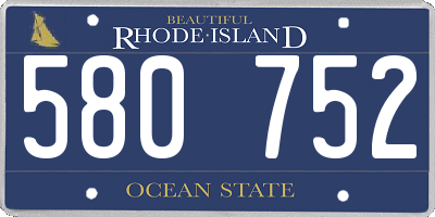RI license plate 580752