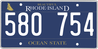 RI license plate 580754