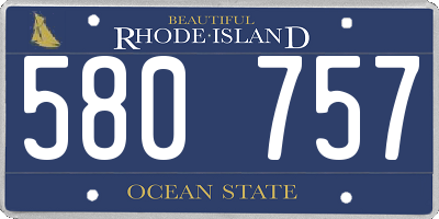RI license plate 580757