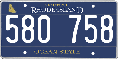 RI license plate 580758