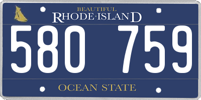 RI license plate 580759