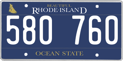 RI license plate 580760