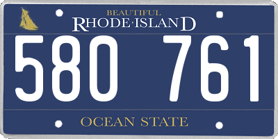 RI license plate 580761
