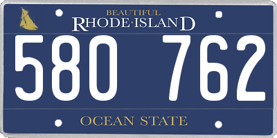 RI license plate 580762