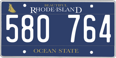 RI license plate 580764