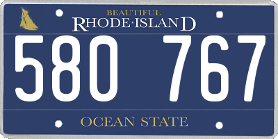 RI license plate 580767