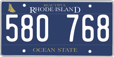 RI license plate 580768