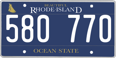 RI license plate 580770