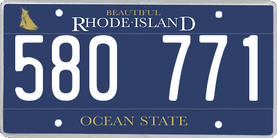 RI license plate 580771