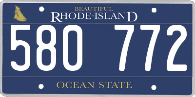 RI license plate 580772
