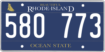 RI license plate 580773