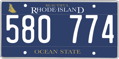 RI license plate 580774