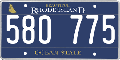 RI license plate 580775