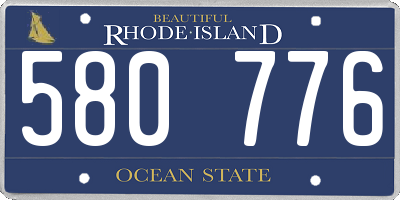 RI license plate 580776