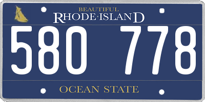 RI license plate 580778