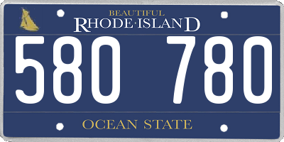 RI license plate 580780