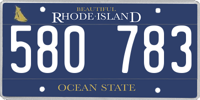 RI license plate 580783