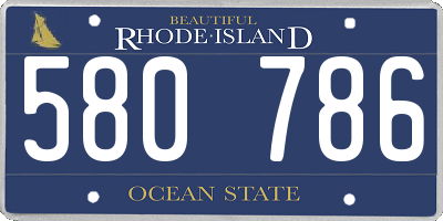 RI license plate 580786
