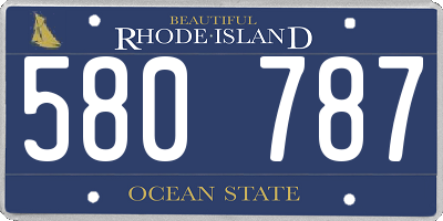 RI license plate 580787