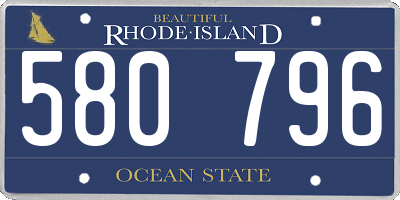 RI license plate 580796