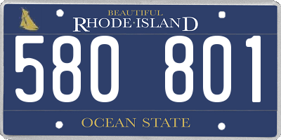 RI license plate 580801