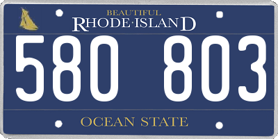 RI license plate 580803