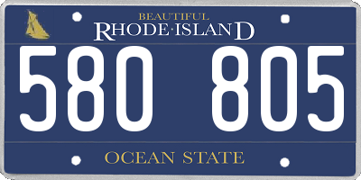 RI license plate 580805