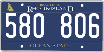 RI license plate 580806
