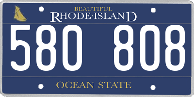 RI license plate 580808
