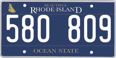 RI license plate 580809