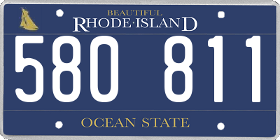 RI license plate 580811