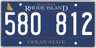 RI license plate 580812