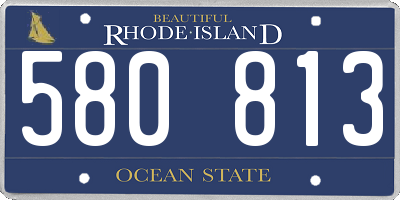 RI license plate 580813